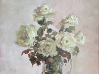 Vaso di rose bianche  Olio su tela - 40 x 50